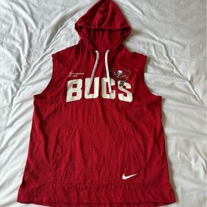 NFL NIKE TAMPA BAY BUCS BUCCANEERS SLEEVELESS HOODIE - LARGE 🔥 🔥 🔥